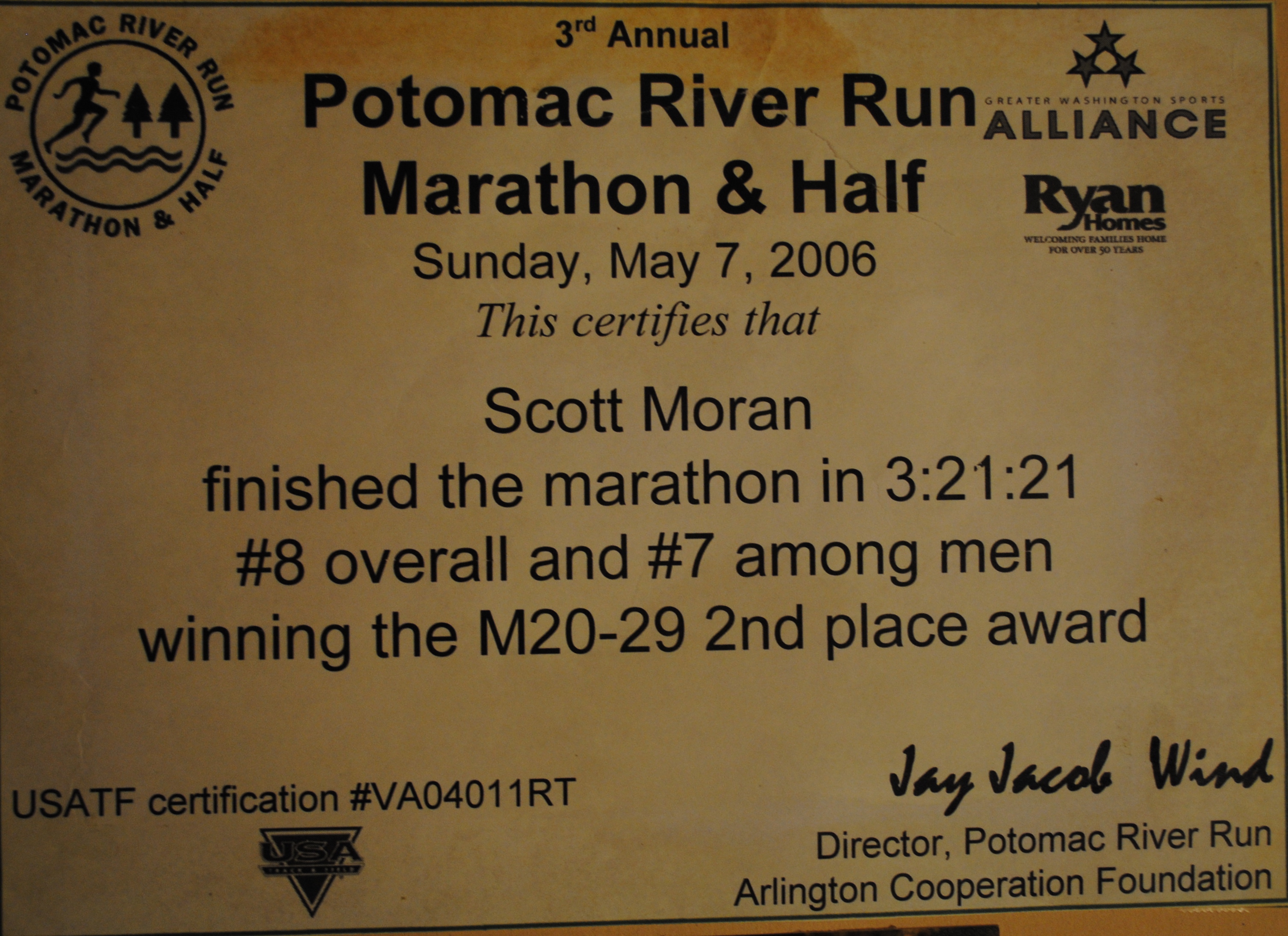 Potomac River Marathon Scott Runs America